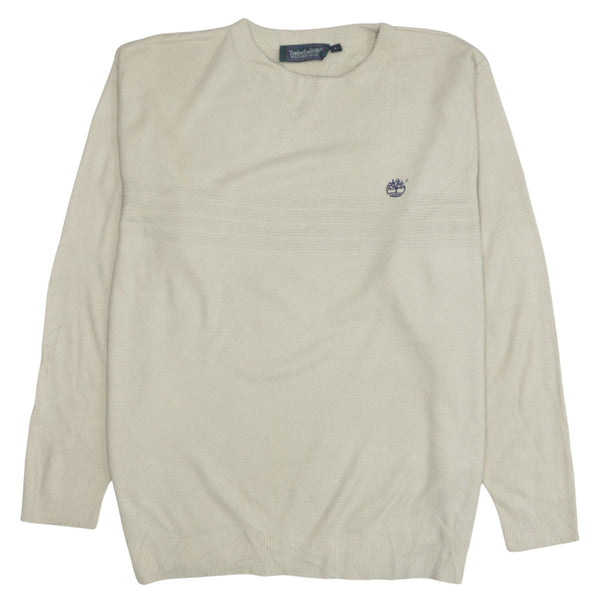 Timberland 90's Lightweight Crew Neck Sweatshirt Large Beige Cream
