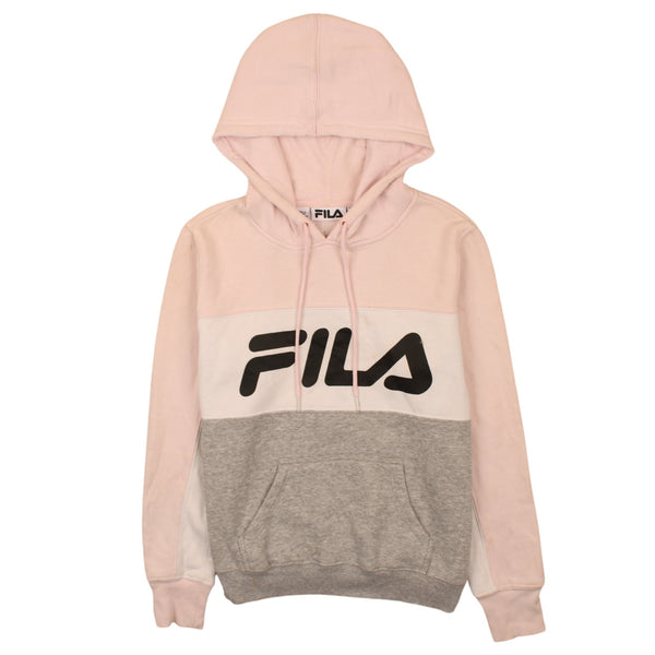 Vintage Fila 90's Grey Spellout Pullover Hoodie Women's Size M