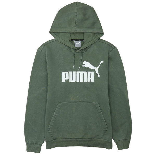 Puma 90's Green Spellout Pullover Hoodie Men's Small