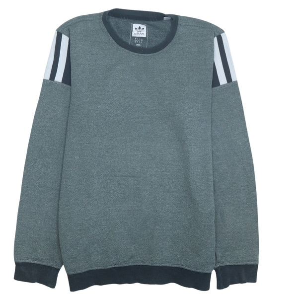 Adidas 90's Vintage Crew Neck Sweatshirt Small Grey Cotton Retro