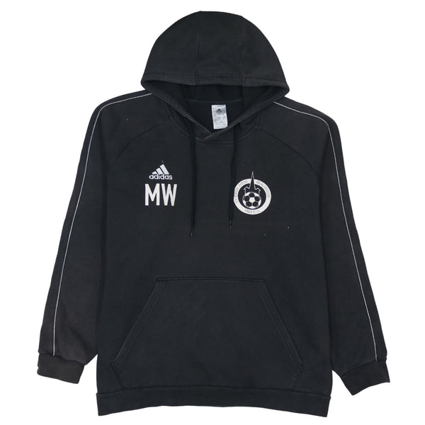 Adidas 90's Drawstring Pockets Pullover Hoodie XLarge Black
