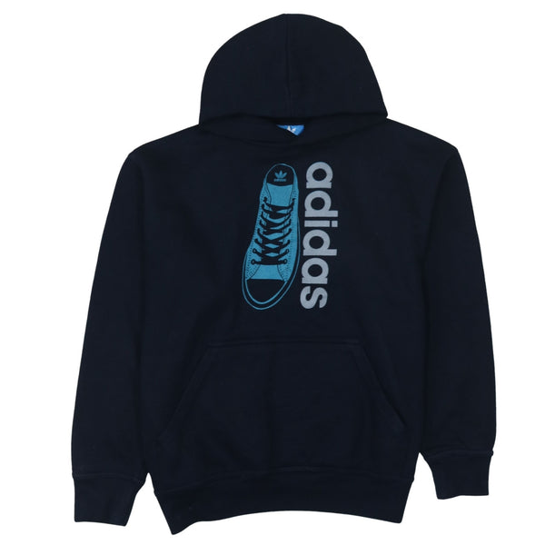 Adidas 90's Spellout Pullover Hoodie Medium  Navy Blue
