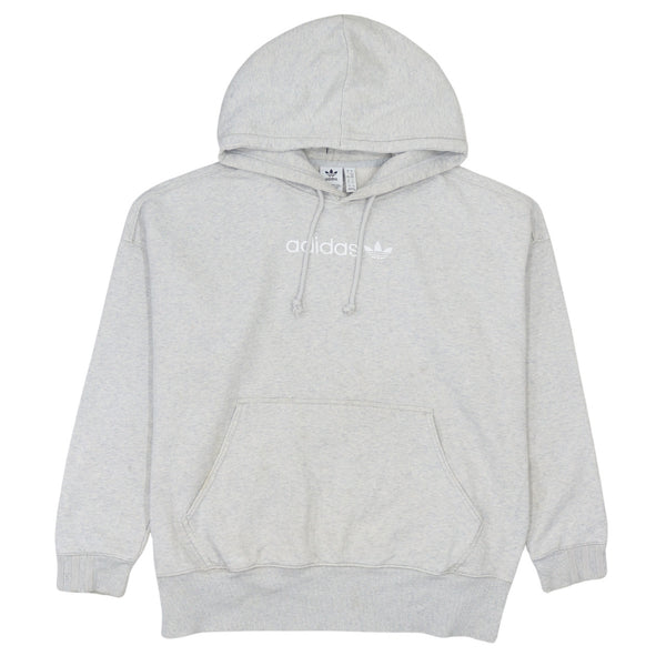 Adidas Vintage 90's Pullover Hoodie Medium Grey with Drawstring Pockets