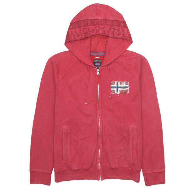 Vintage Napapijri 90's Red Sportswear Hoodie XLarge, Full Zip