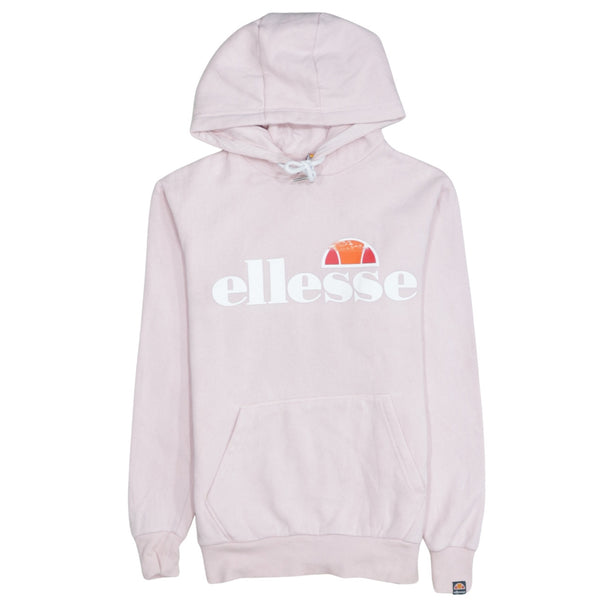 Ellesse 90's Spellout Pullover Hoodie Small  Pink
