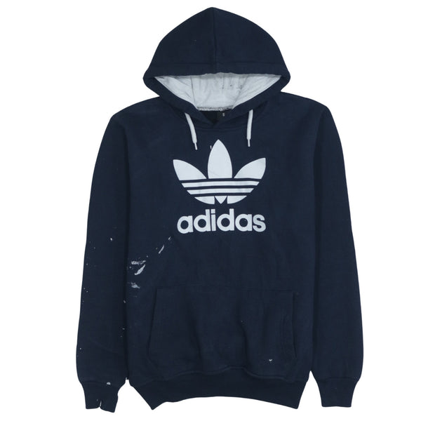 Adidas 90's Navy Blue Spellout Pullover Hoodie Men's Small