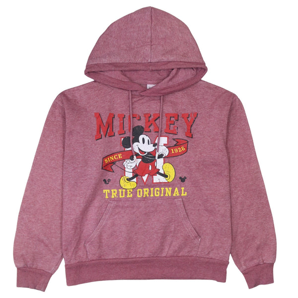 Vintage Disney 90's Mickey Mouse Pullover Hoodie Red Small