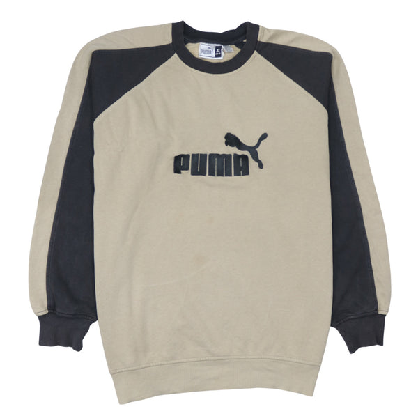 Puma 90's Spellout Crew Neck Sweatshirt XLarge Beige Cream