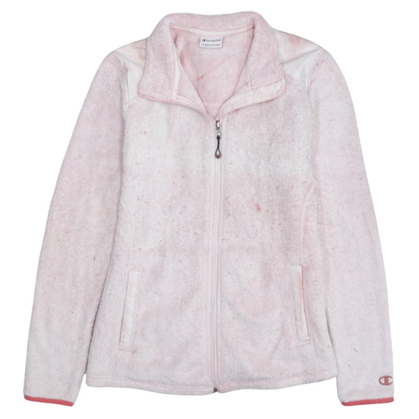 Champion 90's Hiking Warm Full Zip Up Fleece Jumper Medium Pink