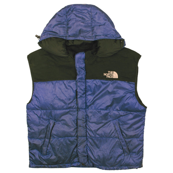 The North Face Vintage 90s XLarge Hooded Zip Gilet Vest Black Purple