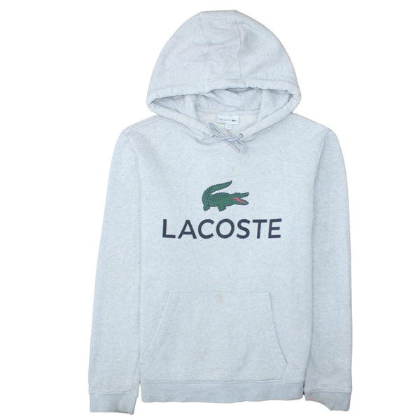 Lacoste 90's Spellout Pullover Hoodie Medium Grey
