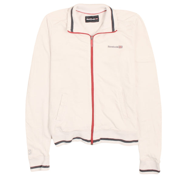 90's Vintage Reebok XSmall White Sweatshirt Lightweight Full Zip Up