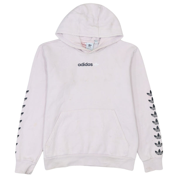 Adidas 90's Vintage Pink Pullover Hoodie with Drawstring and Pockets - Women's XLarge