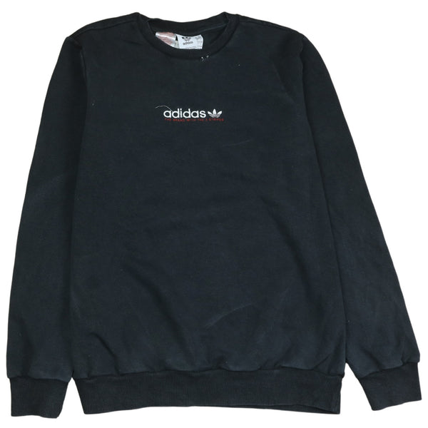 Adidas Vintage 90s Black Heavyweight Crew Neck Sweatshirt XLarge