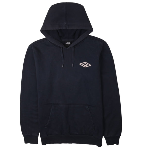 Umbro 90's Drawstring Pockets Pullover Hoodie Large Navy Blue