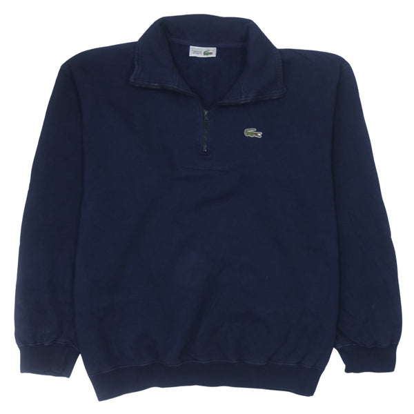 Vintage Lacoste 90's Navy Blue Quarter Zip Sweatshirt - Large