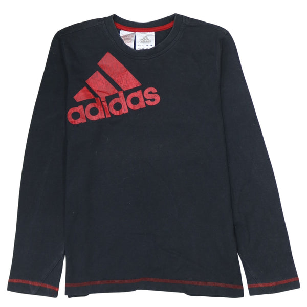 Adidas Black 90's Vintage Crew Neck Spellout Sweatshirt Women's M