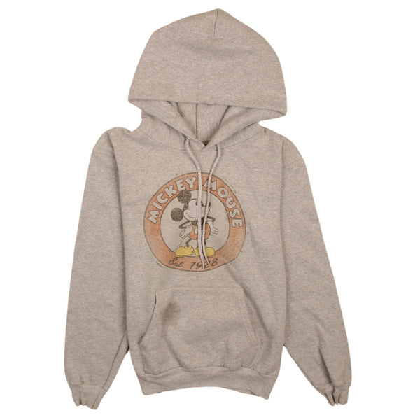 Vintage Grey Disney 90s Mickey Mouse Small Pullover Hoodie Men’s