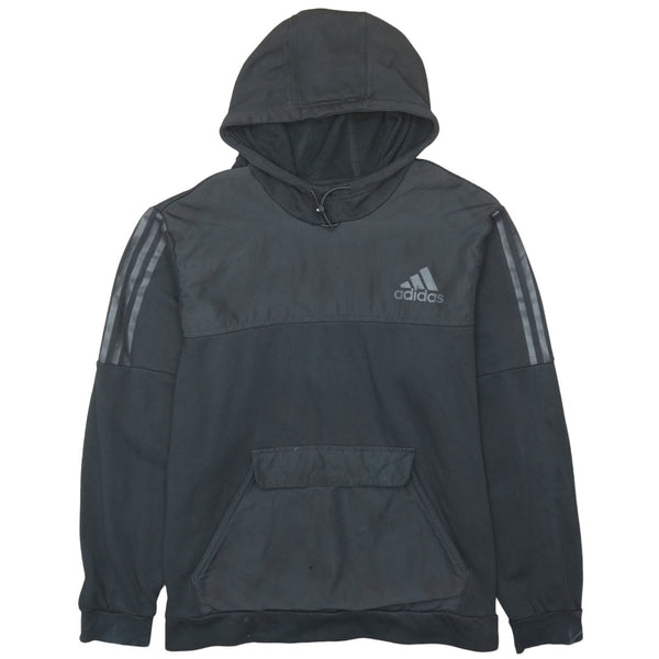 Adidas 90's Black Lightweight Pullover Hoodie Men's Large Vintage
