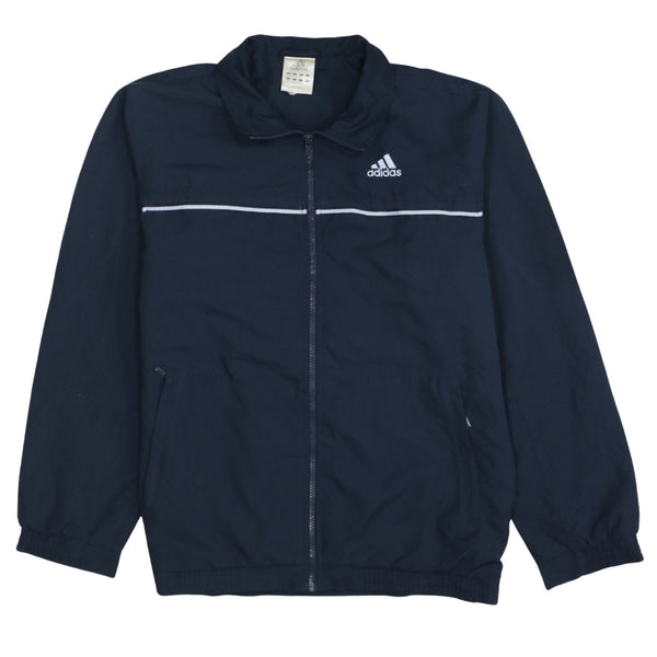 Adidas 90's Lightweight Full Zip Up Windbreaker Medium  Navy Blue
