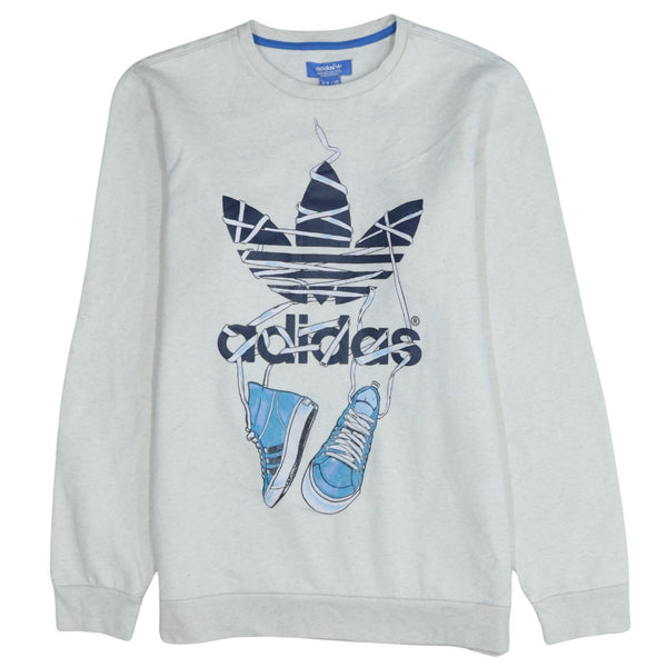 Adidas 90's Spellout Crew Neck Sweatshirt Medium White