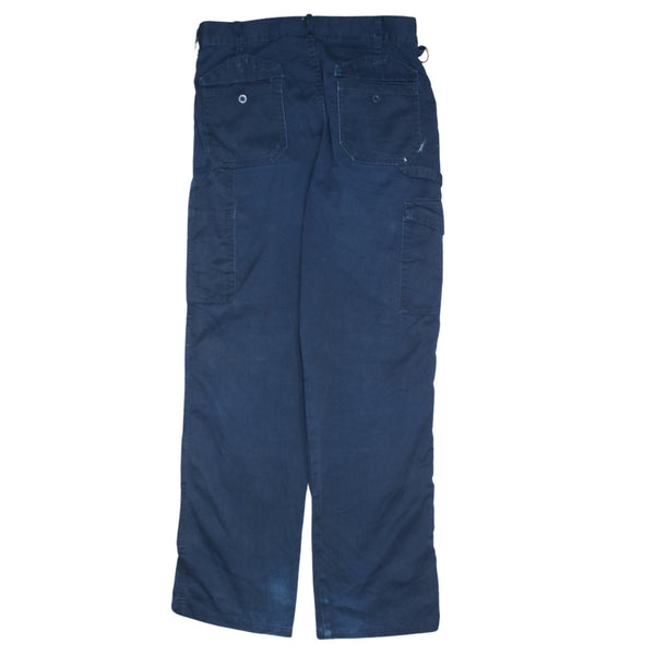 Dickies 90's Navy Blue Baggy Trousers Pants Drawstring Straight Leg 32