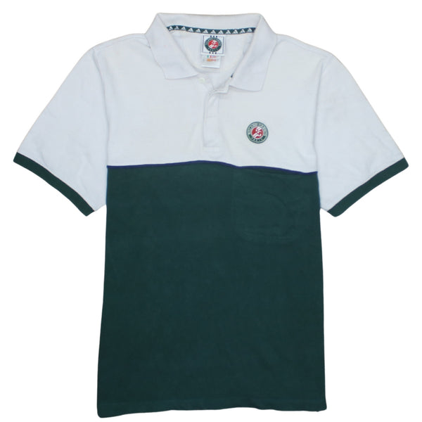 Adidas 90's Short Sleeves Quarter Button Polo Shirt Small Green