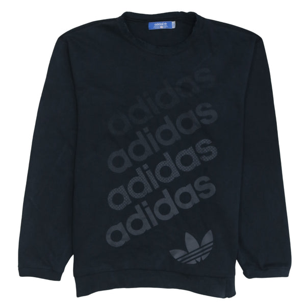 Adidas 90's Spellout Crew Neck Sweatshirt Large Black