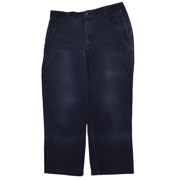 Vintage Wrangler 90s Blue Baggy Straight Leg Trousers Men's 34