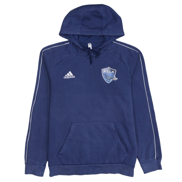 Adidas 90's Drawstring Pockets Pullover Hoodie Small Navy Blue