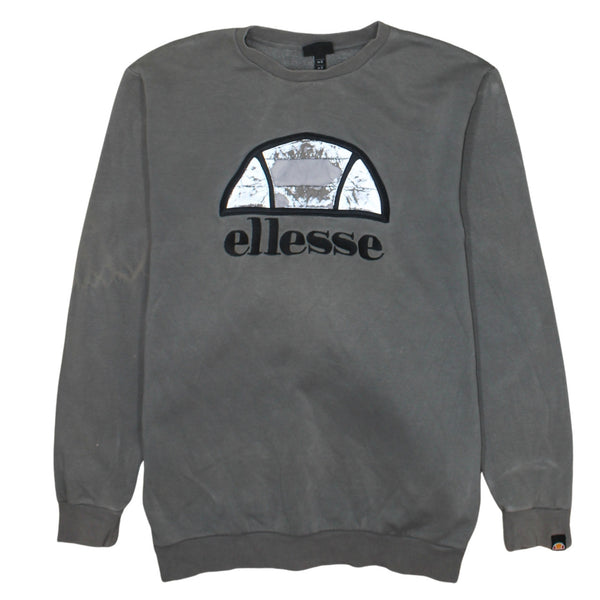 Ellesse 90's Spellout Crew Neck Sweatshirt Small Grey