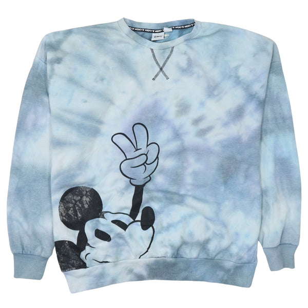 Disney 90's Mickey Mouse Crew Neck Sweatshirt Small Blue
