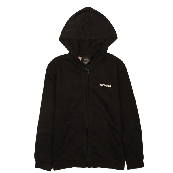 Adidas Vintage 90's Black Full Zip Drawstring Hoodie Medium Unisex