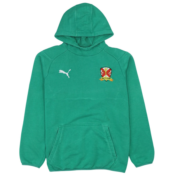 Puma 90's Drawstring Pockets Pullover Hoodie XLarge Green