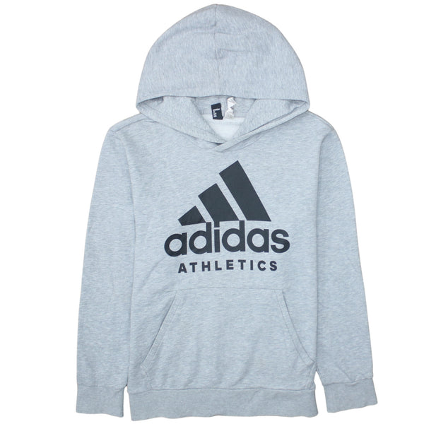 Adidas 90's Spellout Pullover Hoodie Large Grey
