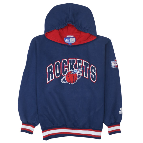 Starter 90's Rockets Pullover Hoodie Small Navy Blue