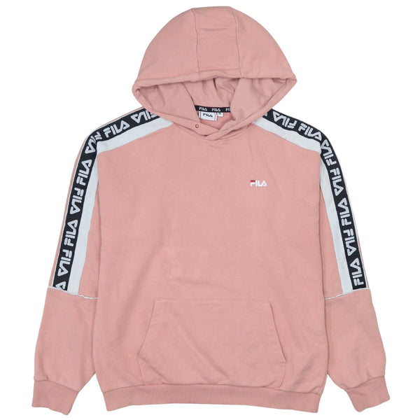 Vintage Fila 90's Medium Pink Cotton Pullover Hoodie w/ Pockets