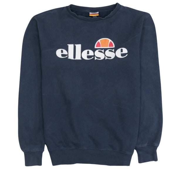 Ellesse 90's Spellout Crew Neck Sweatshirt Large  Navy Blue