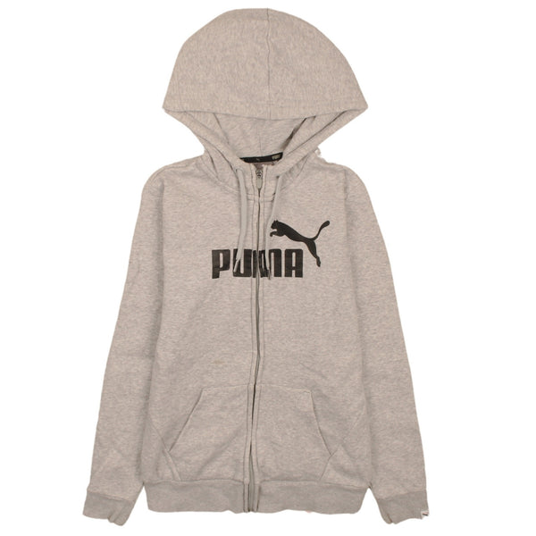 Puma Vintage 90's Spellout Grey Full Zip Hoodie Women XSmall