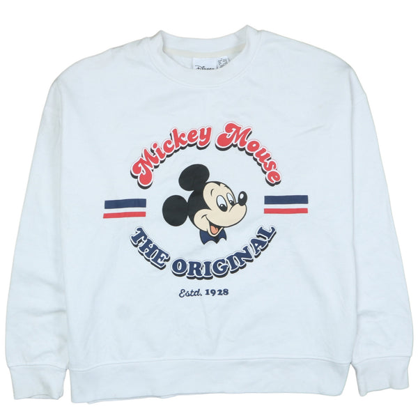Vintage 90's Disney Mickey Mouse White Sweatshirt Women's Small Crew