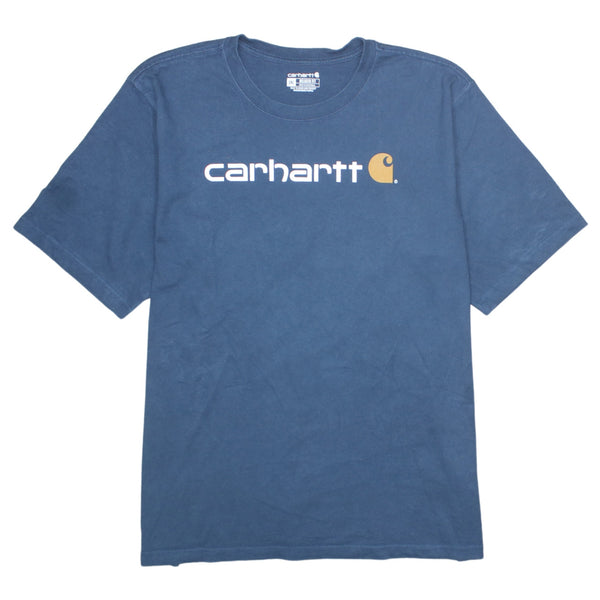 Carhartt 90's Blue Spellout T-Shirt XXLarge 2XL Men's
