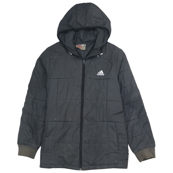 Adidas 90's Vintage Lightweight Grey Puffer Jacket Large Women's