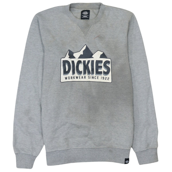Dickies 90's Medium Grey Spellout Crew Neck Sweatshirt Cotton Vintage