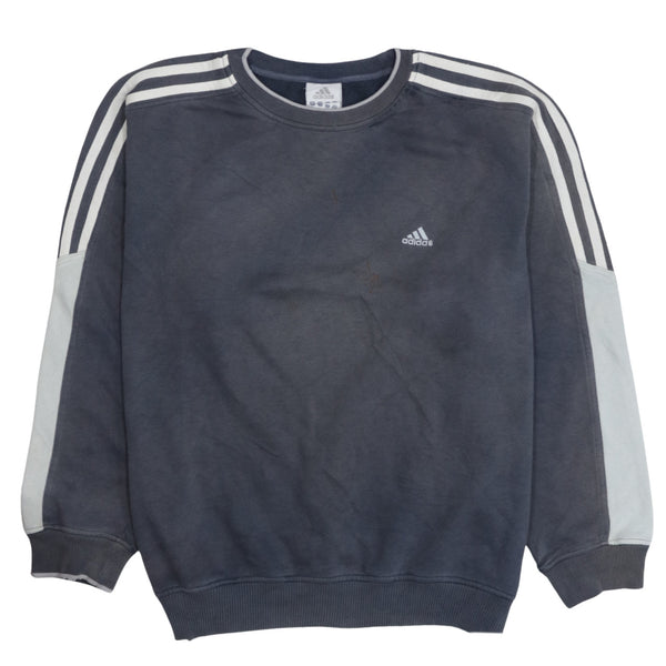 Adidas 90's Striped Sleeve Crew Neck Sweatshirt XLarge  Black