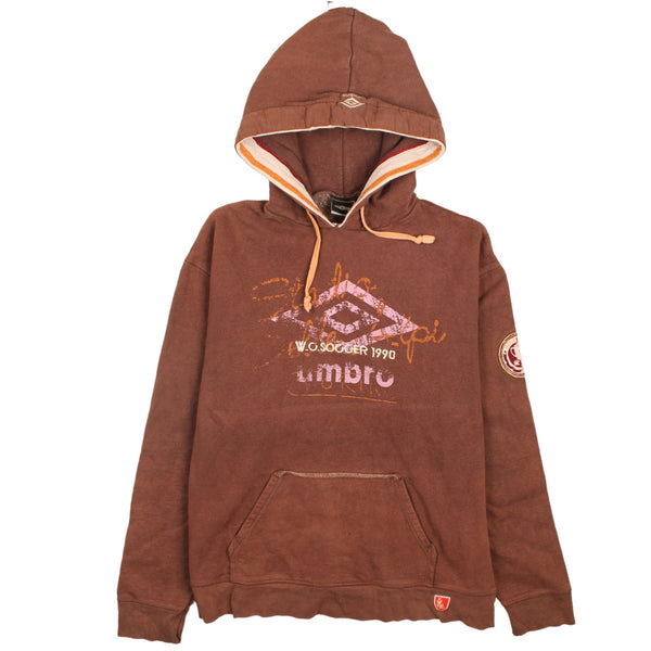 Umbro Vintage 90's Brown Pullover Spellout Hoodie XXL