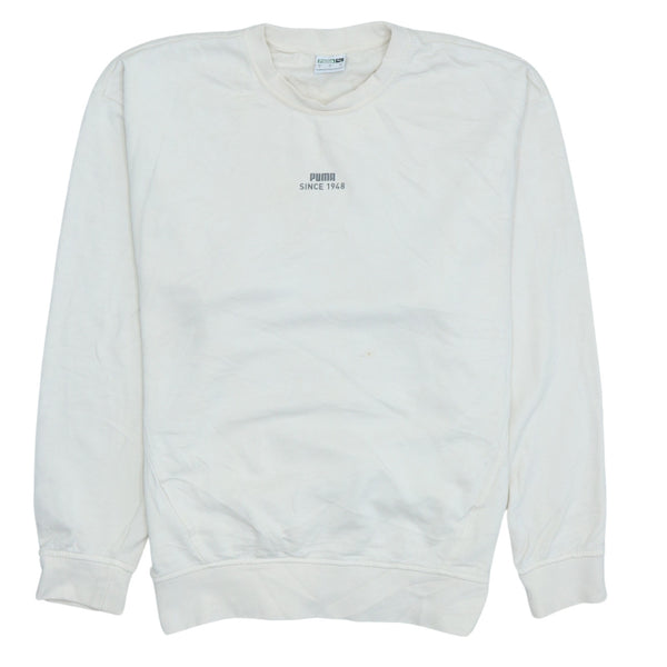 Puma 90's Men’s Small Beige Crew Neck Sweatshirt Vintage Style