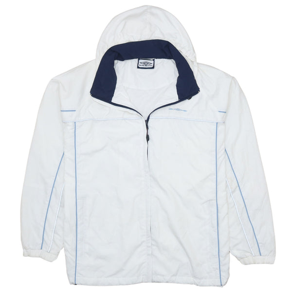 Umbro 90's Hooded Full Zip Up Windbreaker Small White