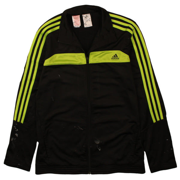 Adidas 90's Striped Sleeves Full Zip Up Sweatshirt XLarge Black