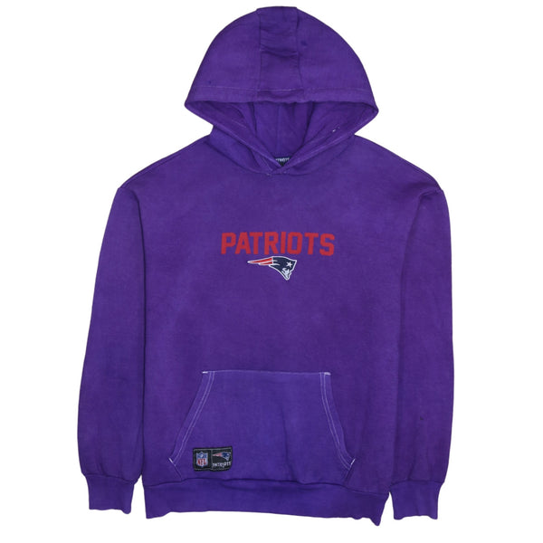NFL 90's Patriots Pullover Hoodie Large Purple