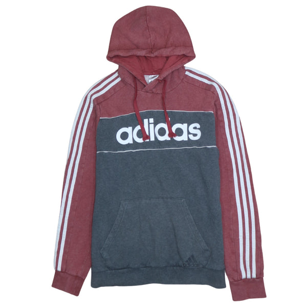 Adidas Vintage 90's Spellout Pullover Hoodie Medium Burgundy Red